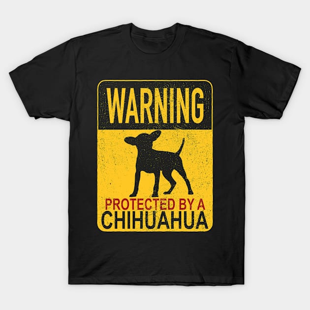 Warning Protected Chihuahua Chiwawa's Dog T-Shirt by Print-Dinner